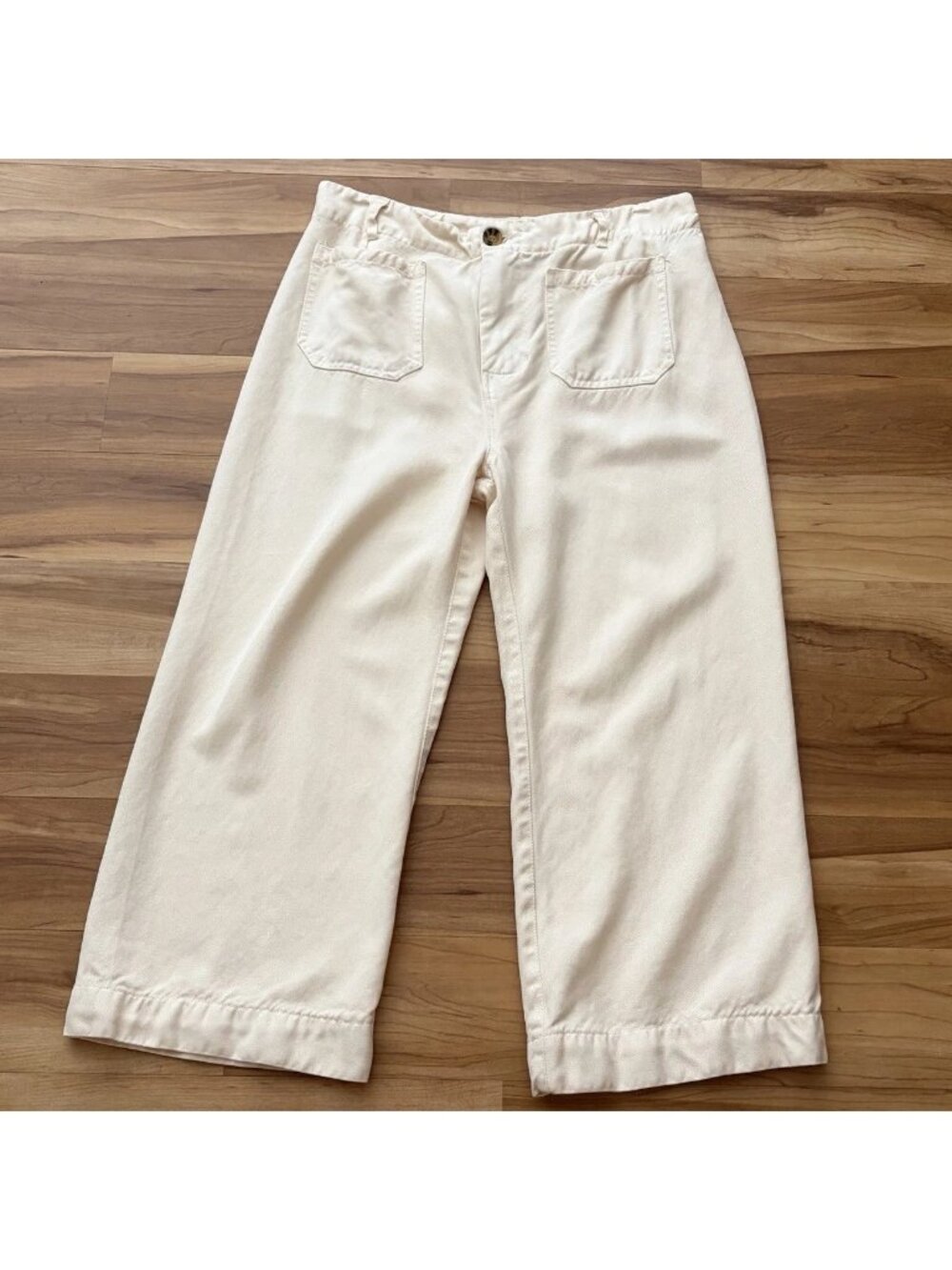 Velvet Heart 100% Tencel Wide Leg Cream Pants Women's Size 31